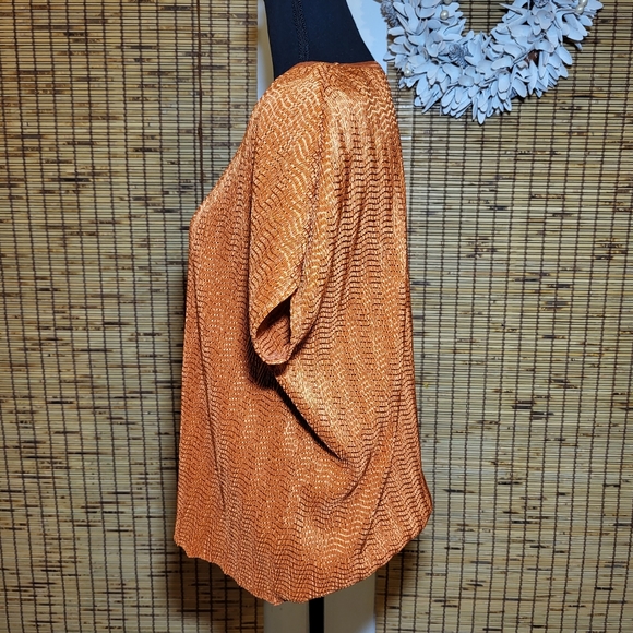 Rust Orange Textured Blouse - Shirt Only - Picture 2 of 4
